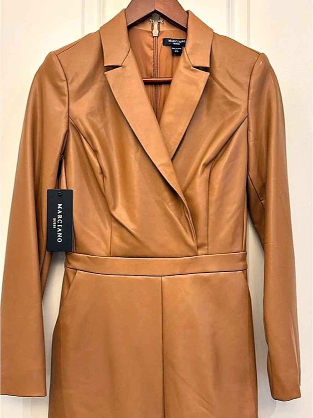 Marciano Daisy PU Romper Brown Mini Size 2 NWT